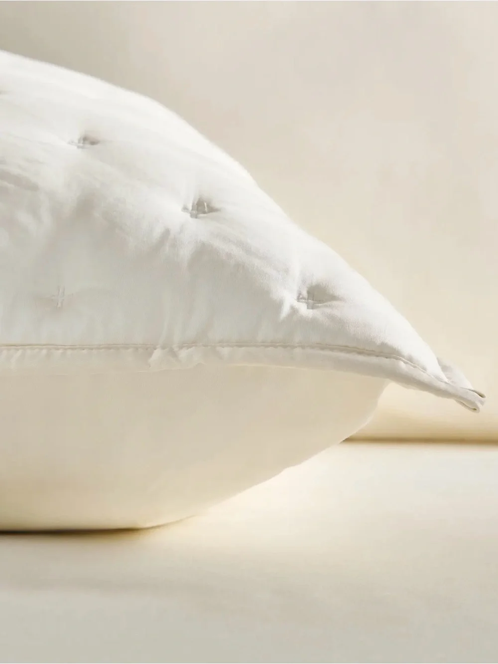 Quince Bamboo Dream Quilted Euro Sham, Ivory NWOT